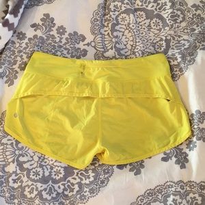 lululemon athletica Yellow Women's Running Shorts